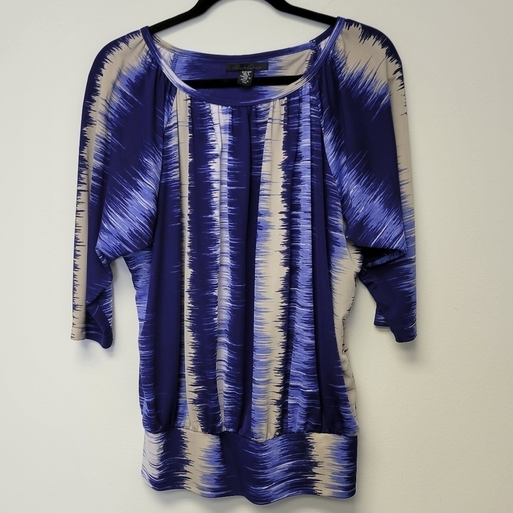 Kenneth Cole New York Striped top  blue Grey S